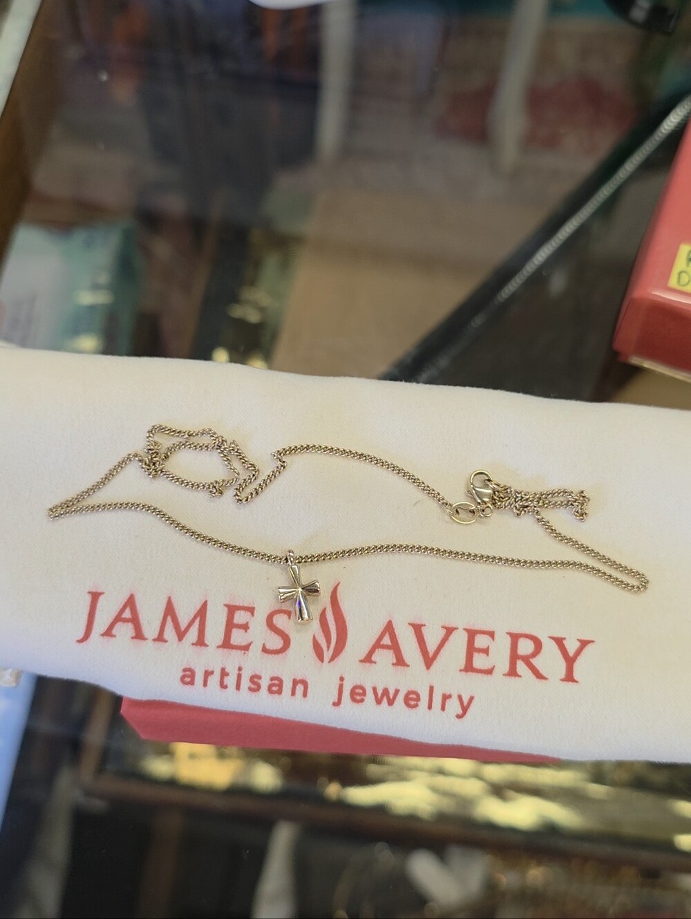 James Avery St. Theresa 14k Gold Cross Pendant Necklace Set - Picture 8 of 8